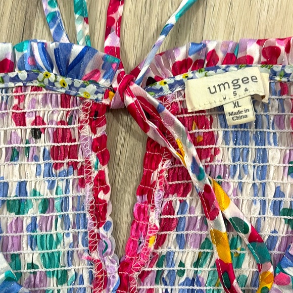 Umgee Colorful Smocked Top Bollon  Sleeve Size XL‎ - Picture 7 of 11